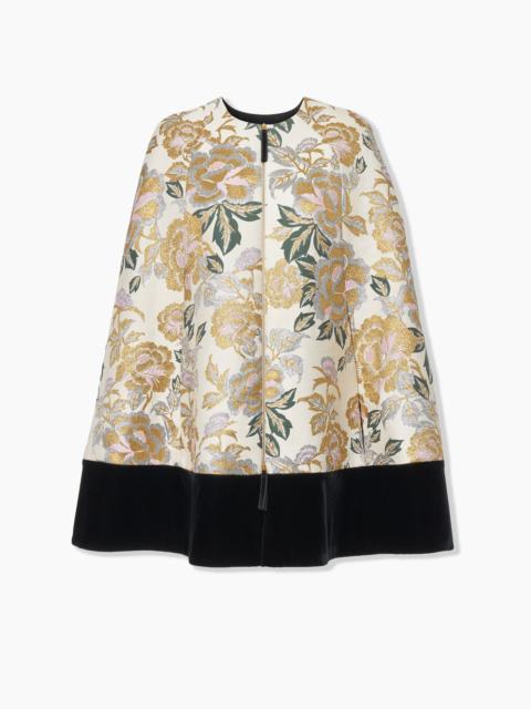 CAROLINA HERRERA Floral Jacquard and Velvet Cape