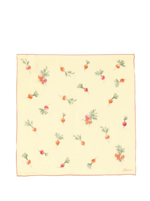 JACQUEMUS Jacquemus Radish-print Silk Square Scarf