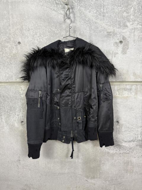 Greg Lauren Greg Lauren Black Nylon Tent Snorkel Hooded Flight Jacket