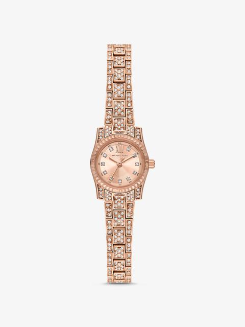MICHAEL KORS Mini Lexington Pavé Rose Gold-Tone Watch