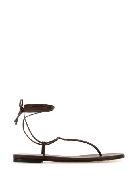 Gianvito Rossi Gianvito Rossi Women Brown Nappa Leather Gwyneth Thong Sandals