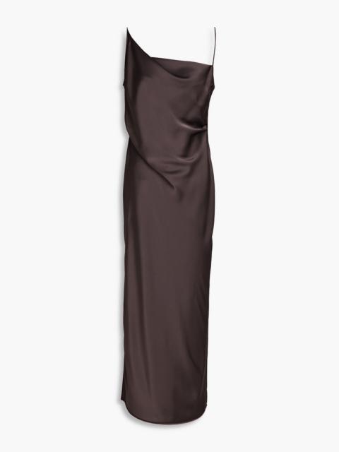 Nanushka Lennie draped satin midi slip dress