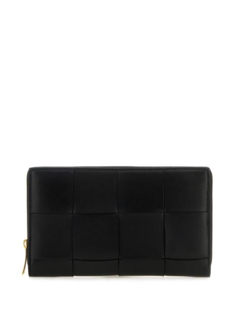 Bottega Veneta Woman Black Leather Wallet