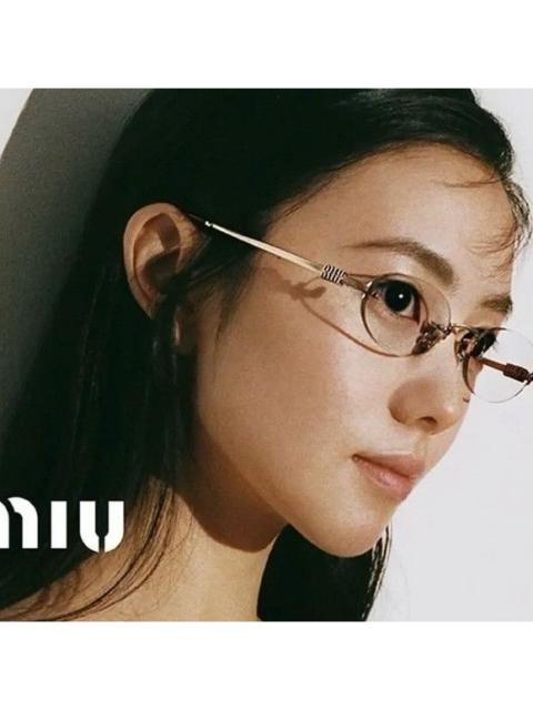 Miu Miu NEW MIU MIU SUNGLASSES MUA54S 5AK08N OVAL GOLD/CLEAR WOMEN M