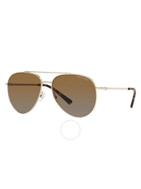 Armani Exchange - Armani Exchange Polarized Brown Pilot Men's Sunglasses AX2043S 6110T5 59