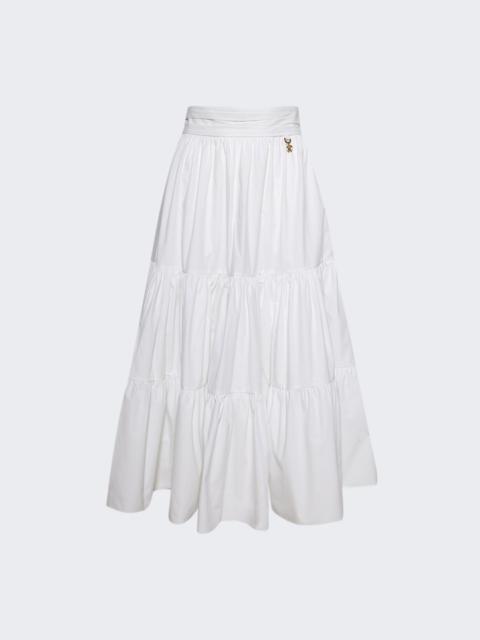Roberto Cavalli Skirt With Monogram Mirror Snake Charm White