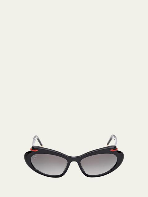 Christian Louboutin Miss Z Acetate Aviator Sunglasses