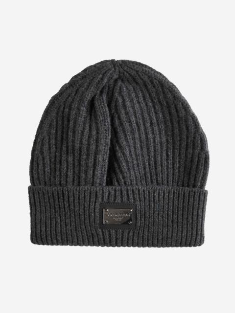 Dolce & Gabbana Logo-plaque wool and cashmere beanie