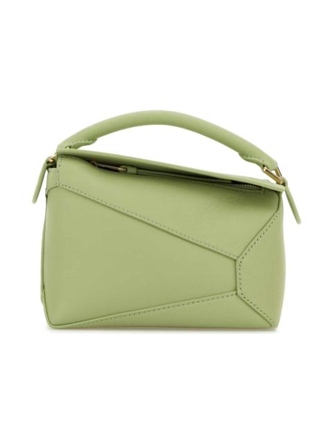 Light Green Leather Mini Puzzle Handbag