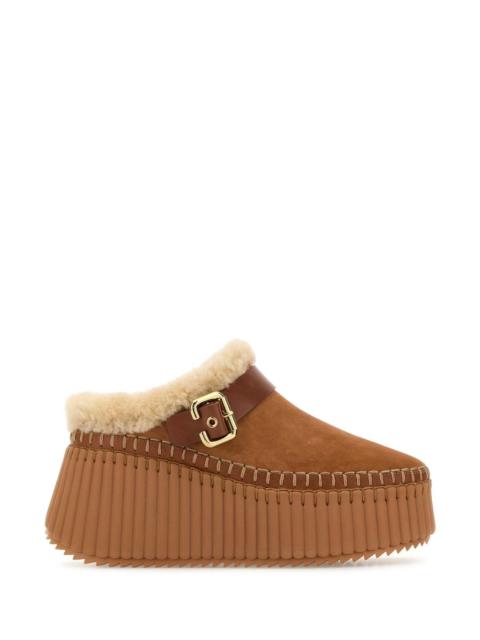 Chloé Chloe Women Camel Suede Nama Slippers