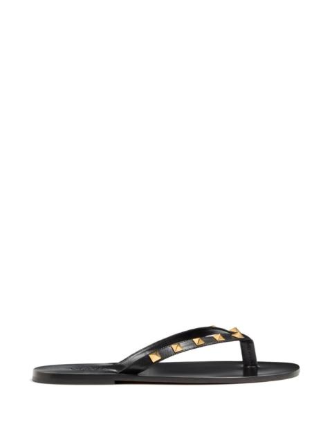Valentino Valentino Garavani Men Rockstud Leather Thong Sandals
