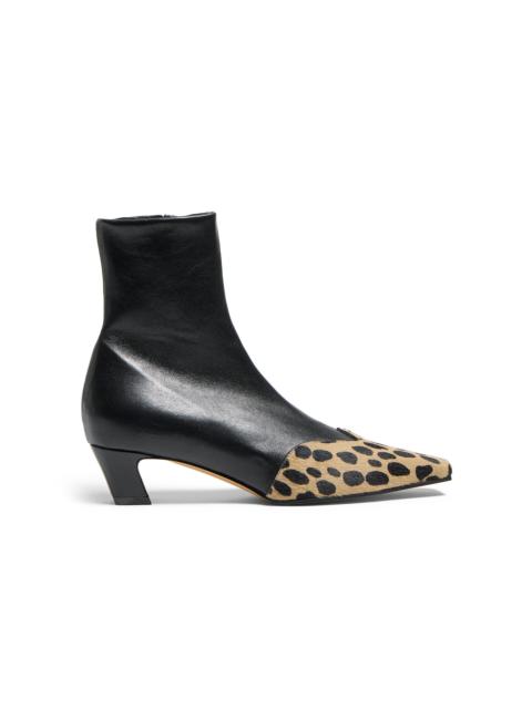 KHAITE Nevada Stretch-Leather Ankle Boots black