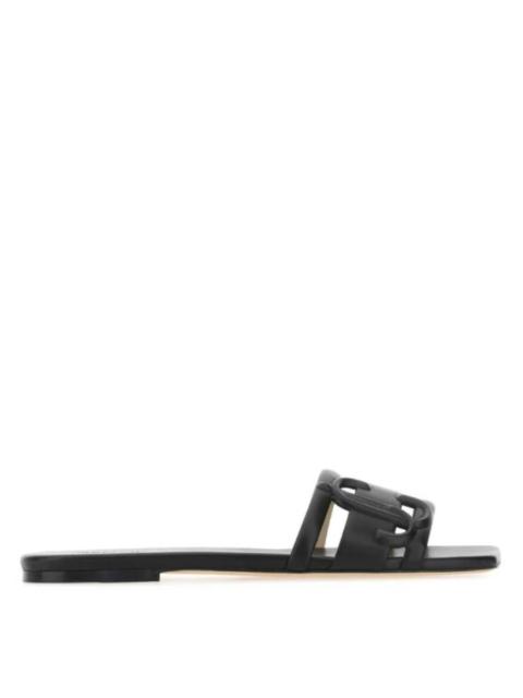 JIMMY CHOO Jimmy Choo Ladies Black Laran Flat Sandals