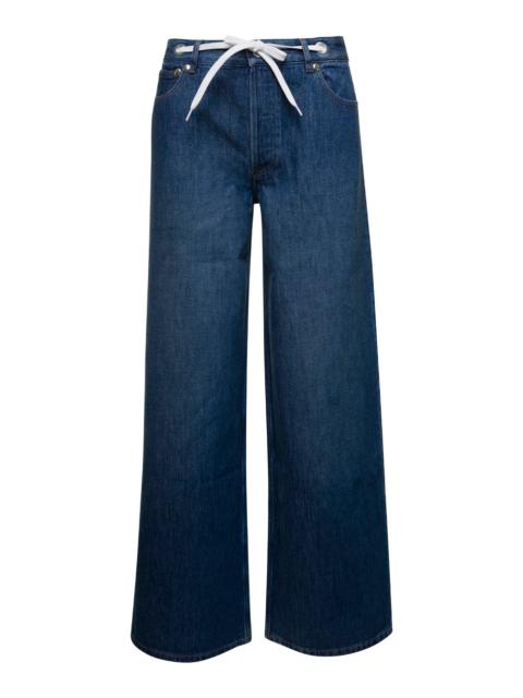 A.P.C. A.P.C. Women Blue Wide Leg Jeans In Denim Woman