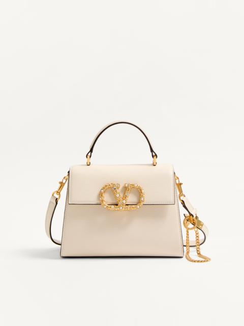 Valentino VALENTINO GARAVANI VSLING SMALL HANDBAG IN GRAINY CALFSKIN WITH JEWEL LOGO