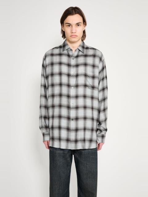 ssstein SSSTEIN RAYON / LYOCELL CHECK OVERSIZED DOWN PAT SHIRT BLACK OMBRE