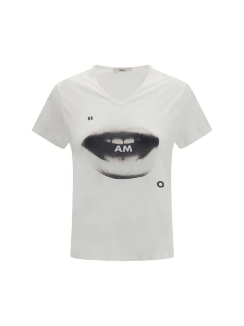 FENDI Fendi Ti Amo Print Jersey T-shirt Avorio