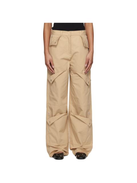 KENZO Beige  Paris Cotton Ripstop Cargo Pants