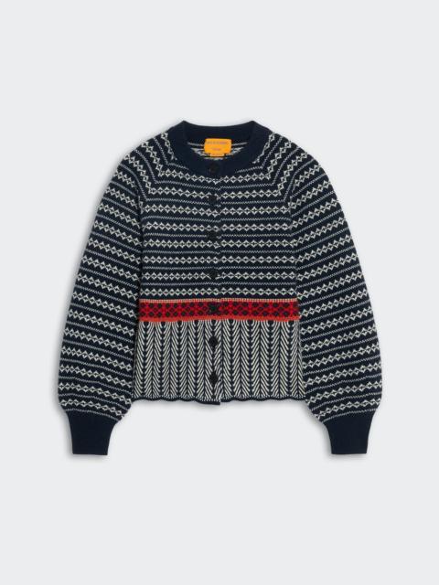 GUEST IN RESIDENCE Fair Isle Sculpted  Cardigan