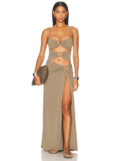 Ruched Orbit Split Dress