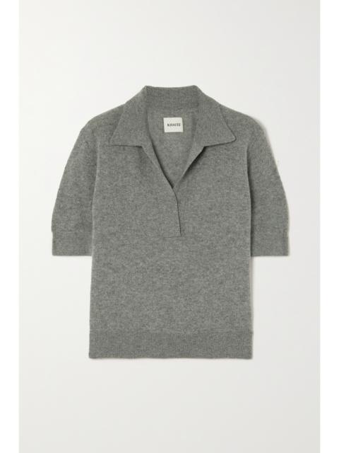 KHAITE Shrunken Jo Cashmere-blend Polo Shirt