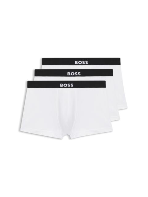BOSS THREE-PACK OF STRETCH-COTTON TRUNKS WITH LOGO WAISTBANDS