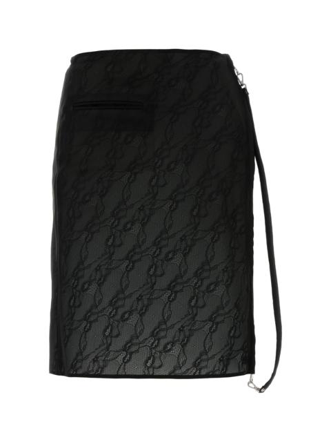 courrèges Black stretch nylon blend skirt