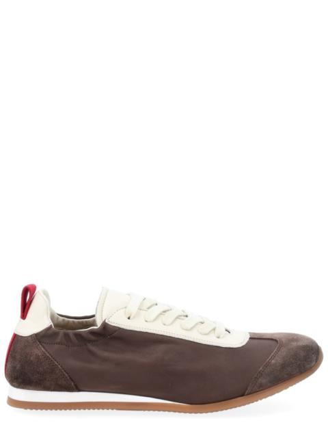 UMA WANG LEATHER SNEAKER WITH SUEDE DETAILS