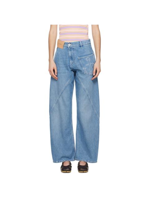 JW Anderson Blue Twisted Workwear Jeans