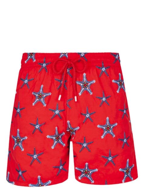 Vilebrequin Mistral Starfish Dance-embroidered swim shorts