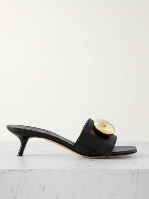 Pebble leather sandals Black