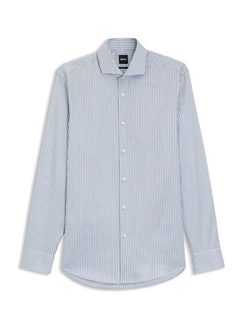 BOSS SLIM-FIT SHIRT IN ITALIAN-MADE STRIPED COTTON TWILL