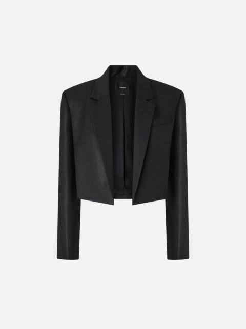 PINKO SHINY-EFFECT PINSTRIPED SPENCER JACKET