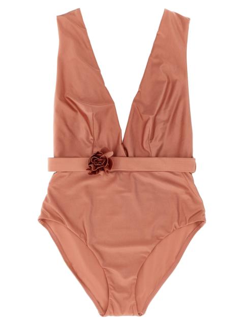 Zimmermann Lucky Plunge Flower Beachwear Pink
