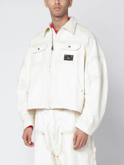 WILLY CHAVARRIA Stockton white washed-effect zip jacket