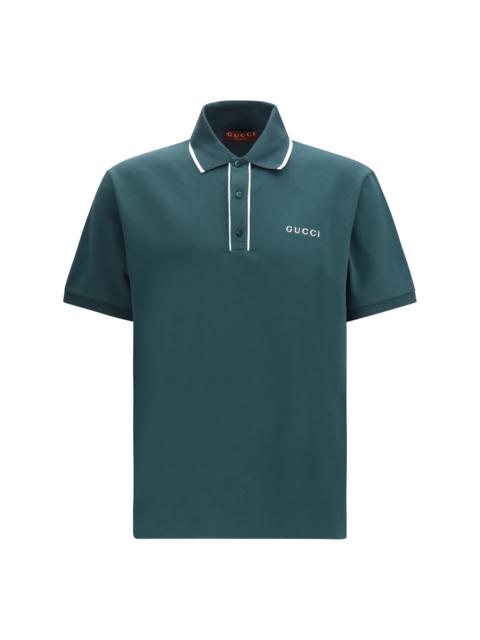GUCCI Gucci Cotton Polo Petroleum/Mix Men