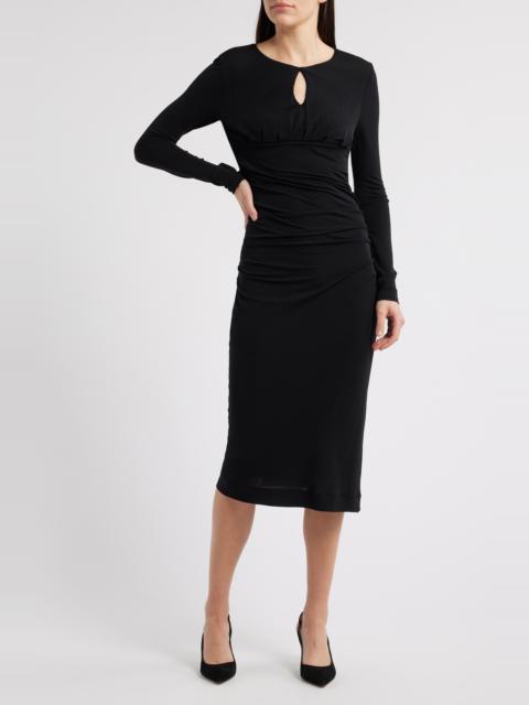 BOSS BOSS Eden Long Sleeve Body-Con Midi Dress in Black at Nordstrom