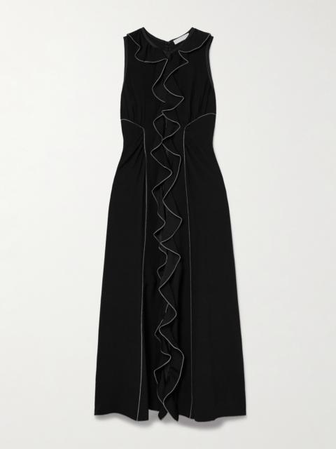ULLA JOHNSON Lille Ruffled Crepe Midi Dress