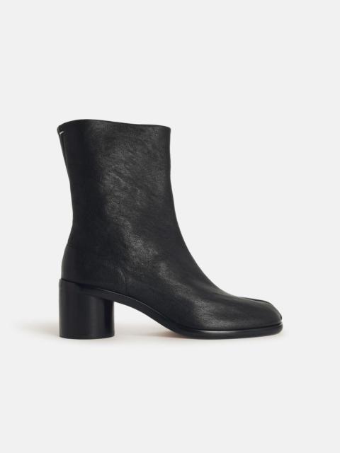 Maison Margiela 'TABI' BLACK LEATHER ANKLE BOOTS