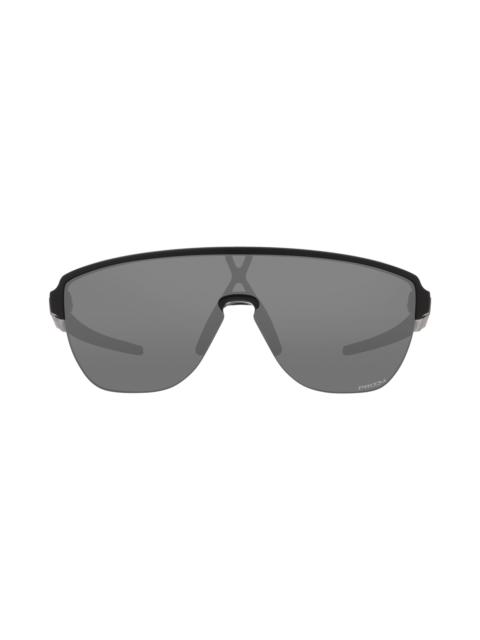 OAKLEY Oakley Corridor 42mm Semi Rimless Prizm™ Shield Sunlgasses in Matte Black at Nordstrom