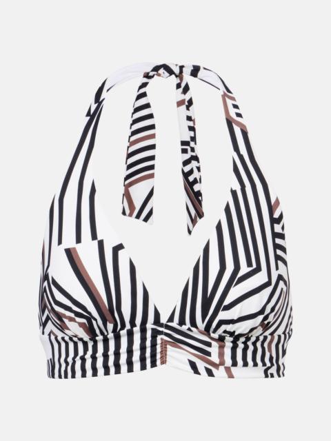 Max Mara Alberta printed halterneck bikini top