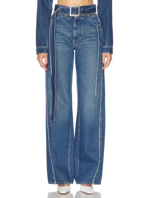 Jean Paul Gaultier Zip Belt Selvege Detail Wide Leg