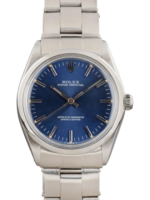 ROLEX Pre-owned Rolex Oyster Perpetual 34 Stainless Steel 1002 Blue Dial