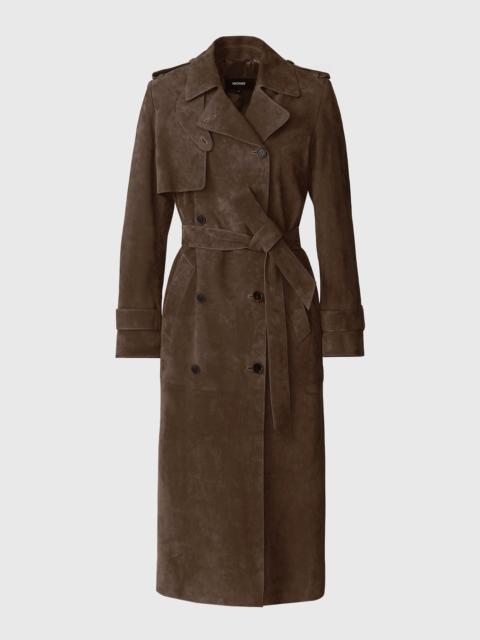 MACKAGE GAEL-SU Maxi Suede Trench Coat