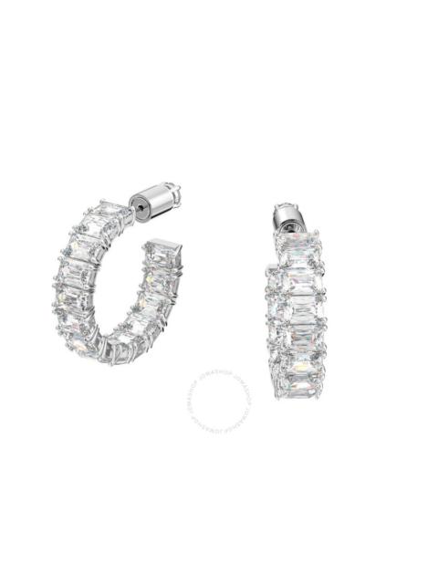 Other Designers Swarovski Ladies Millenia Octagon Cut Hoop Earrings