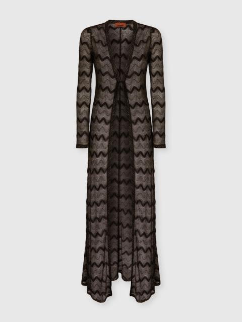 Missoni Long cardigan in zig zag lamé viscose
