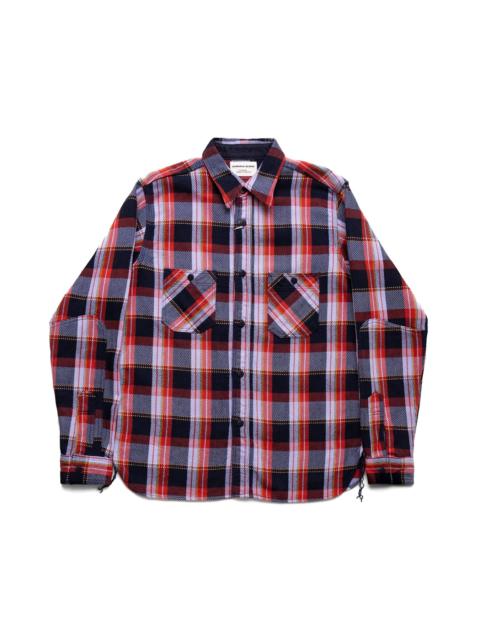 Samurai Jeans Indigo Rope Dyed Heavy Flannel Shirt - Purple