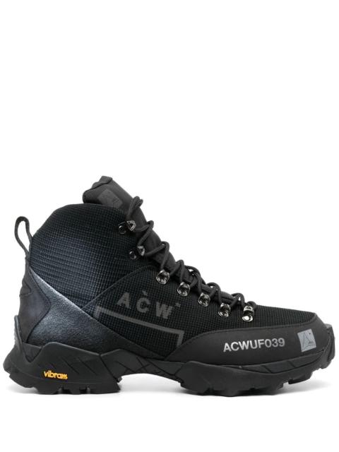 A-COLD-WALL* logo-print mesh high-top sneakers