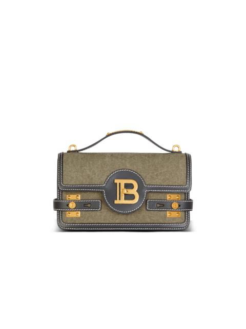 Balmain B-Buzz Shoulder 24 leather and canvas bag