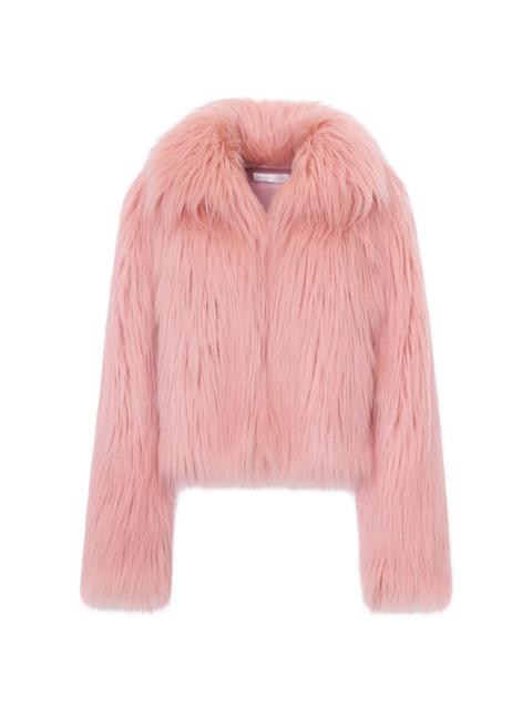 LoveShackFancy Fallon Faux Fur Jacket pink